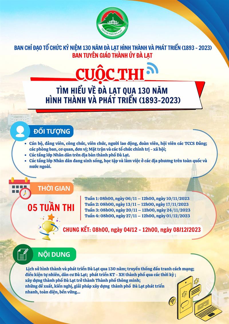 Hình 2: Cuộc thi tìm hiểu Đà Lạt qua 130 năm hình thành và phát triển