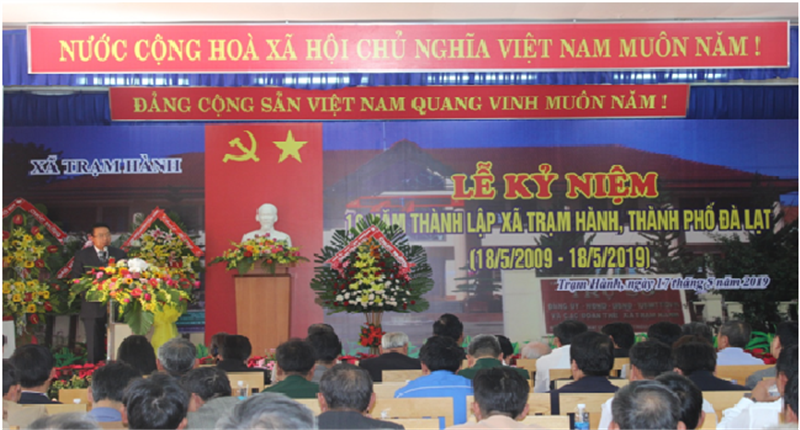 Ông Tôn Thiện San, Chủ tịch UBND thành phố Đà Lạt, Phó Bí thư Thành ủy phát biểu tại buổi Lễ